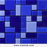 Glass Mosaic กระเบื้องโมเสค โมเสคแก้ว กระเบื้องผนัง กระเบื้องพื้น แต่งบ้าน ห้องครัว ห้องน้ำ สระว่ายน้ำ ฯ Mosaic Tile Bathroom Kitchen Swimming Pool รุ่น AD-CC02 หรูหรา BLUE 30x30 โมเสคแก้ว