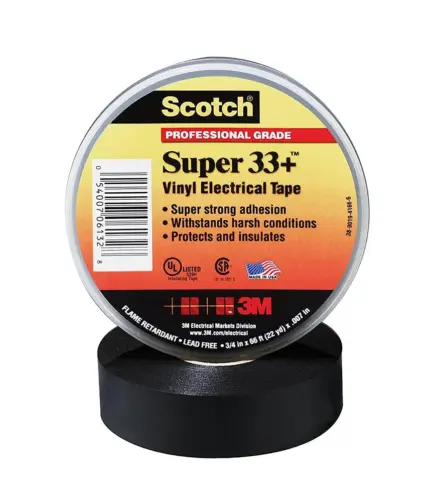 เทปพันสายไฟ 3M SUPER 33+ 66 ฟุต สีดำ