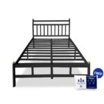เตียงเหล็ก 3.5 ฟุต SOLOMON รุ่น หัวเหลี่ยม สีดำ