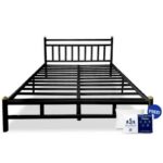 เตียงเหล็ก 6 ฟุต SOLOMON รุ่น หัวเหลี่ยม สีดำ