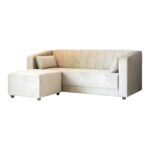 DECOS โซฟาผ้า 3 ที่นั่ง 2 เมตร พร้อมสตูล รุ่น CAYLA สีครีม