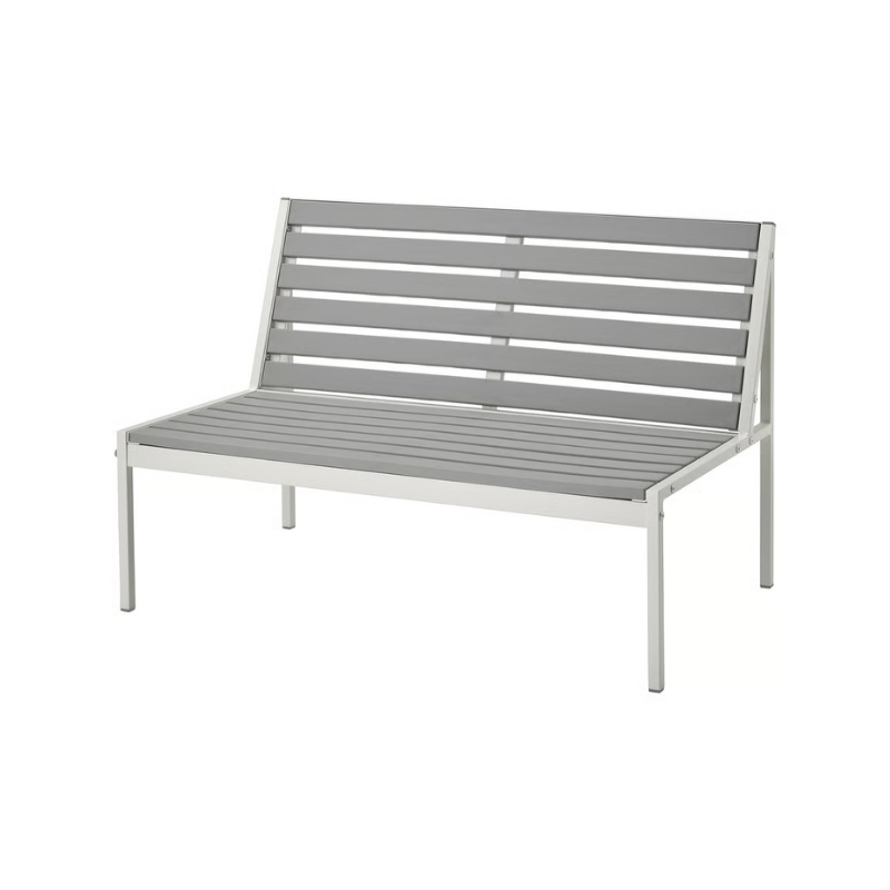 JOLPEN ยูลเปน โซฟา 2 ที่นั่ง กลางแจ้ง, ขาว:เทา, 100x59x67 ซม.