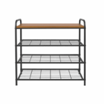 ชั้นรองเท้า 3 ชั้น พร้อมท็อปไม้ STACKO FLEXI 70X30X68 ซม. สีเทา