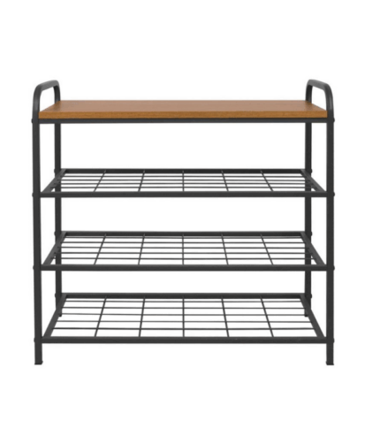 ชั้นรองเท้า 3 ชั้น พร้อมท็อปไม้ STACKO FLEXI 70X30X68 ซม. สีเทา