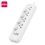 รางปลั๊กไฟ 4ช่อง 2USB 1TYPEC DELI CT478-WH-01 ความยาวสาย 5 เมตร