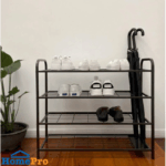 ชั้นวางรองเท้า 4 ชั้น พร้อมที่เก็บร่ม STACKO NOBLE 80x30x68 ซม. สีน้ำตาล