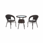 ชุดสนามหวายเทียม 2 ที่นั่ง ME LIVING RATTAN สีน้ำตาล