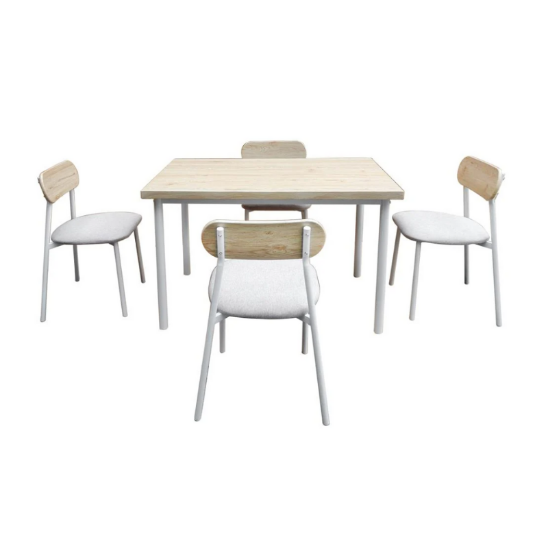 ชุดโต๊ะอาหาร 4 ที่นั่ง FURDINI GENTO สีไลท์โอ๊ค:ขาว