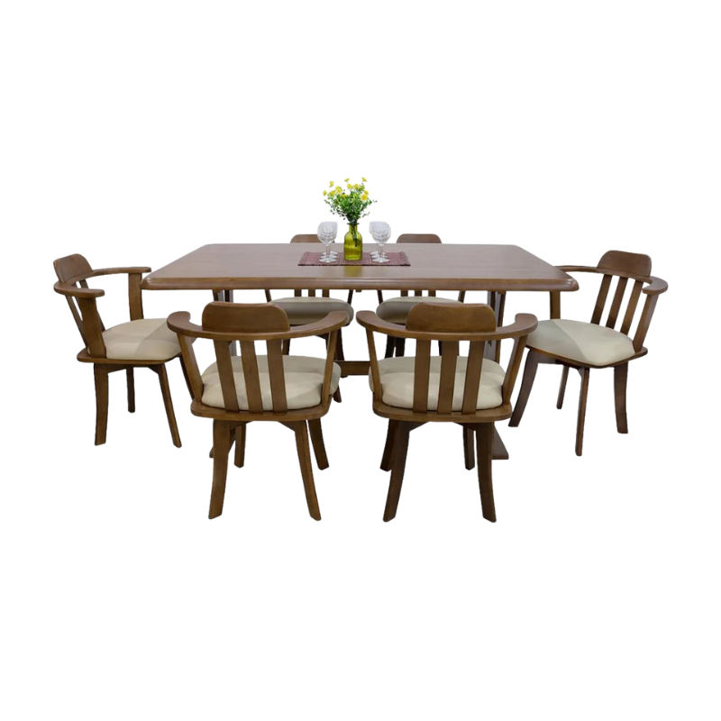 ชุดโต๊ะอาหาร 6 ที่นั่ง FURDINI MAYKALA สีน้ำตาลเข้ม