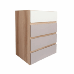 ตู้ลิ้นชัก 4 ลิ้นชัก FURDINI FINE สีลายไม้/ครีมผ้า/ขาวผ้า