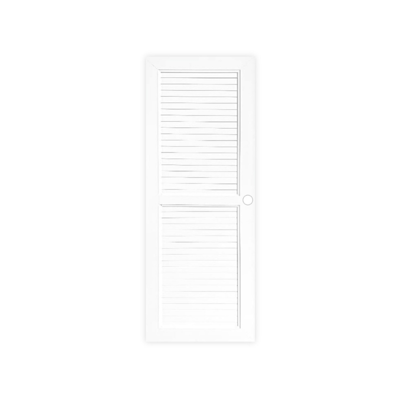 ALUGUARD ประตู UPVC ห้องน้ำ พร้อมวงกบ 70x200 เซนติเมตร รุ่น BT-001 สีขาว (เจาะลูกบิด)