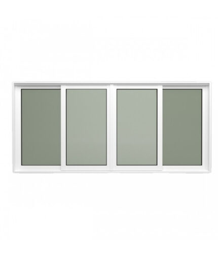 ALUGUARD หน้าต่าง 4 บานเลื่อนอลูมิเนียม 240x110 เซนติเมตร รุ่น ALUGUARD PLUS สีขาว (มีมุ้ง)