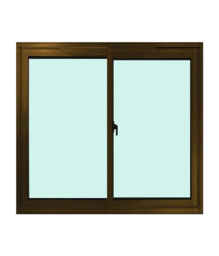 ALUGUARD หน้าต่างอลูมิเนียม 2 บานเลื่อน 100x100 ซม. รุ่น ECO สีชา