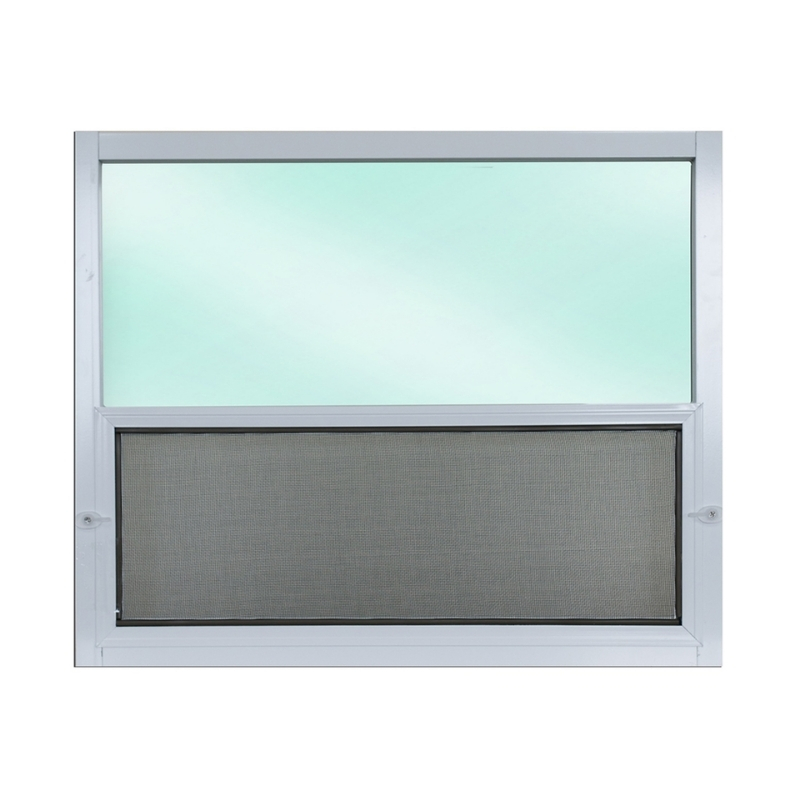 ALUGUARD หน้าต่างอลูมิเนียม บานเกล็ดซ้อน พร้อมมุ้งลวด 60x40 ซม. รุ่น PLUS สีขาว